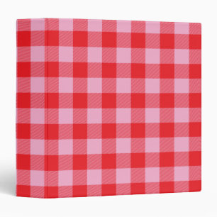 Pink and Red Buffalo Plaid Gingham Binder