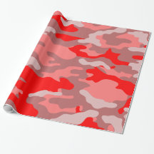 Pink and Red Camouflage Wrapping Paper