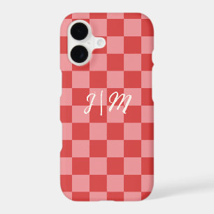 Pink and Red Check Pattern Playful Customizable