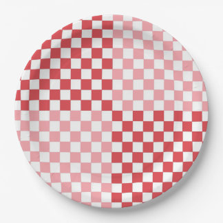 Pink and Red Chequered 9" Plate
