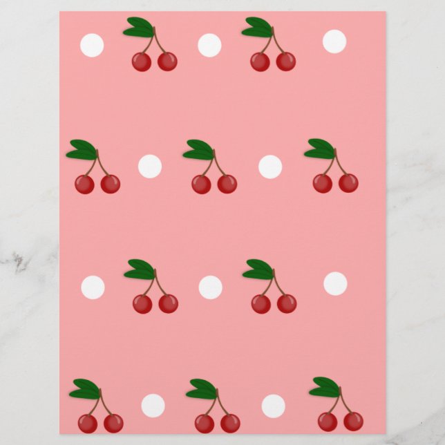 PInk and Red Cherry Pattern Soap Wrapper (Front)