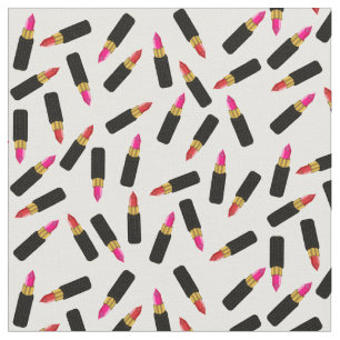 Pink and Red Chic and Sultry Lipstick Pattern Fabric