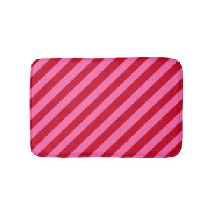 Pink and Red Christmas Peppermint Stripes  Bath Mat