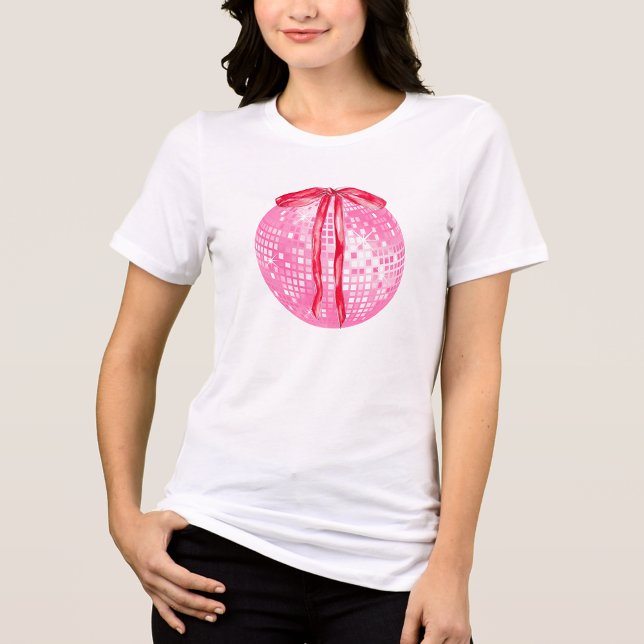 Pink and Red Disco Bow T-Shirt (Creator Uploaded)
