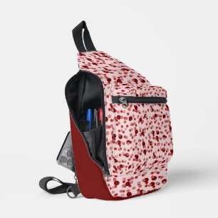 pink and red dots sling bag