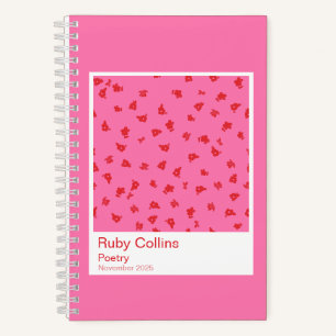 Pink and Red Floral Aesthetic Notebook