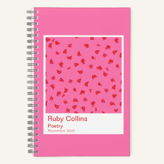 Pink and Red Floral Aesthetic Notebook