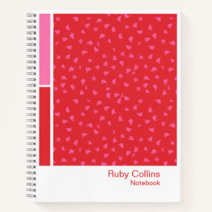 Pink and Red Floral Vertical Palette Notebook