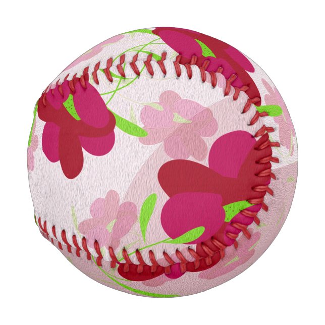 Pink and Red Flowers - Floral Baseball (Front Right)