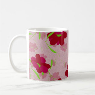 Pink and Red Flowers - Floral Coffee Mug