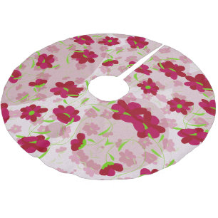 Pink and Red Flowers - Floral Tree Skirt