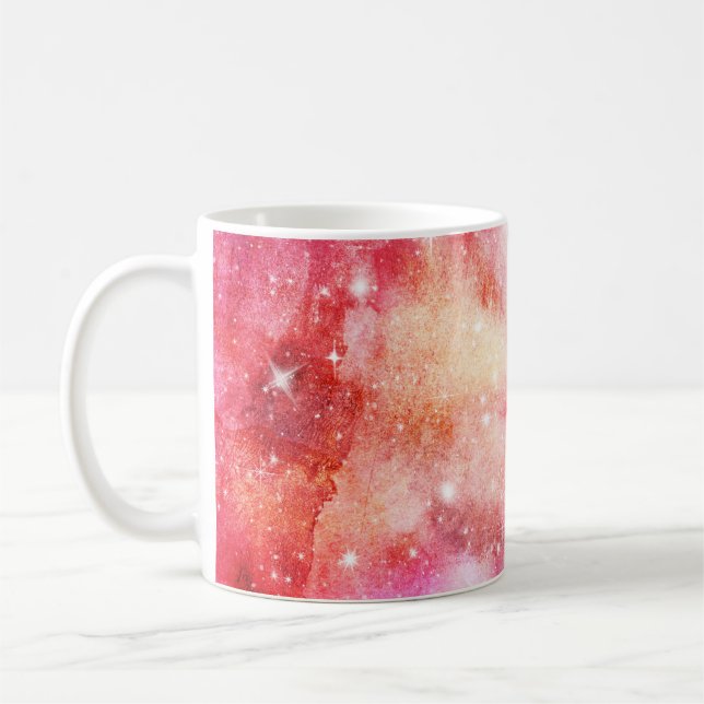 Pink And Red Galaxy Pattern Coffee Mug (Left)