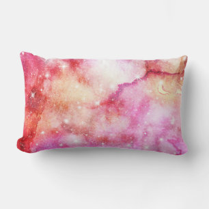 Pink And Red Galaxy Pattern Lumbar Pillow