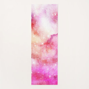 Pink And Red Galaxy Pattern Yoga Mat