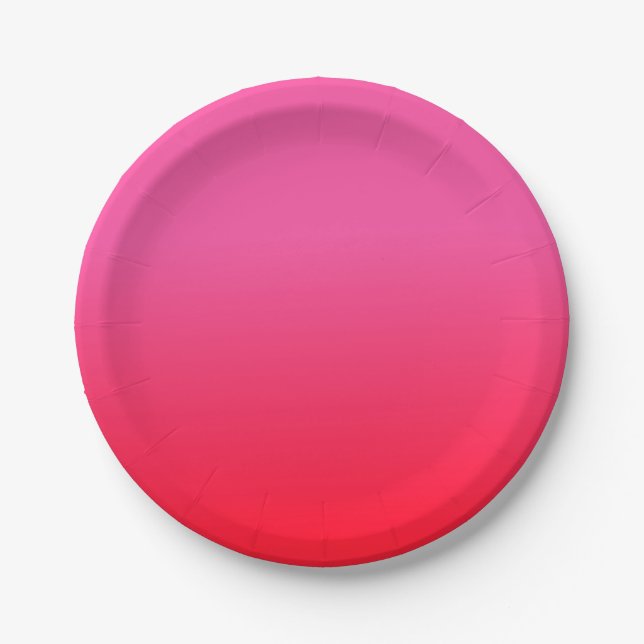 Pink and Red Gradient Paper Plate (Front)