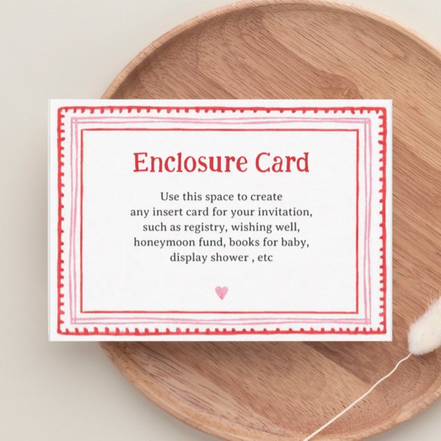 Pink and Red Heart Custom Editable Enclosure Card (Creator Uploaded)