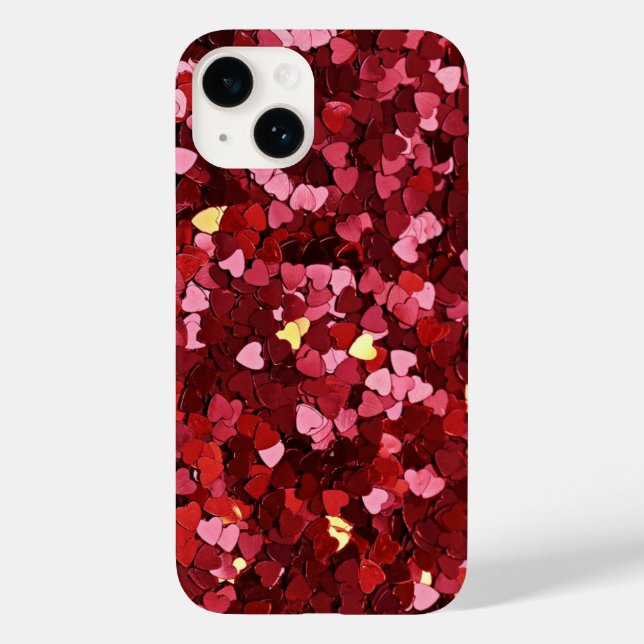 Pink and Red Hearts Love Case-Mate iPhone Case (Back)