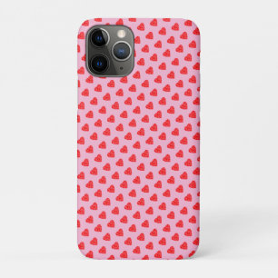 Pink and Red Hearts Pattern iPhone 11 Pro Case