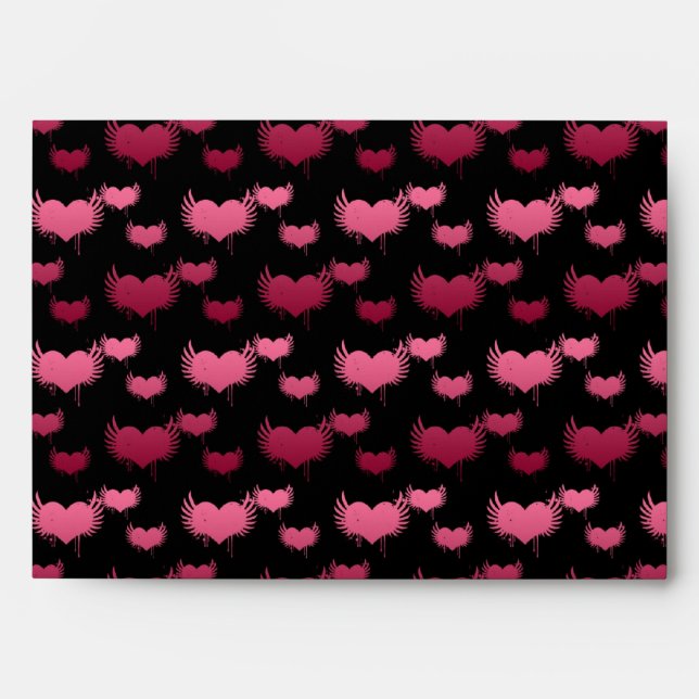 Pink and Red Hearts Pattern Envelope (Front)