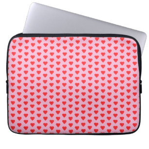 Pink and Red Hearts Pattern Laptop Sleeve