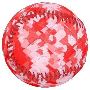 Pink and Red Hearts Softball