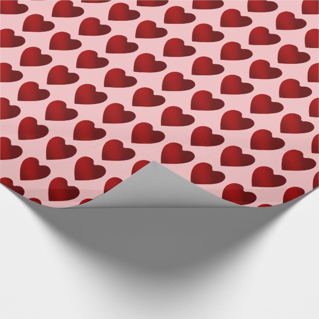 Pink and red hearts Valentines Day Wrapping Paper (Corner)