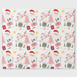 Pink and Red Holiday Christmas Wrapping Paper