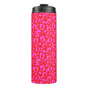 Pink And Red Leopard Print Pattern Thermal Tumbler