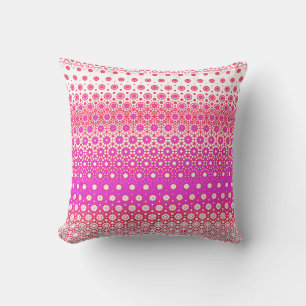 Pink and Red Mosaic Throw Pillow
