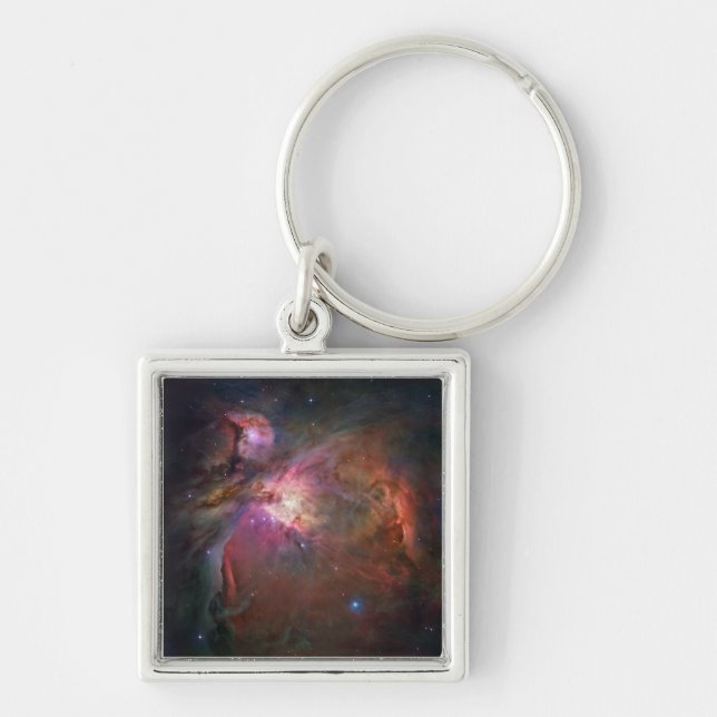 Pink and Red Orion Nebula Keychain (Front)