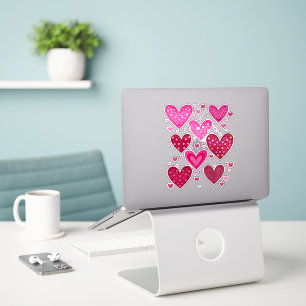 Pink and Red Patterned Hearts