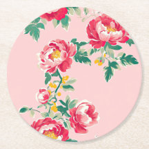 Pink and Red Peony Chinoiserie Floral