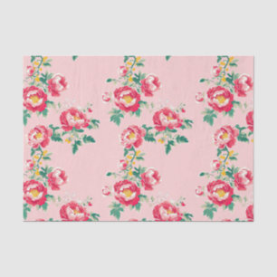Pink and Red Peony Chinoiserie Floral Tissue Paper