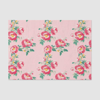 Pink and Red Peony Chinoiserie Floral Tissue Paper