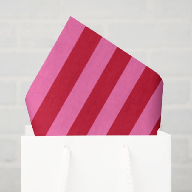 Pink and Red Peppermint Stripes Tissue Paper (Gift Bag)