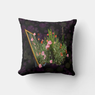 Pink And Red Poppy Popout Art, Throw Pillow