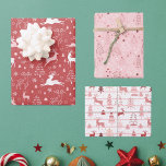 Pink and Red Reindeer and Christmas Trees Wrapping Paper Sheet<br><div class="desc">Enjoy gift giving with this Pink and Red Reindeer and Christmas Trees Wrapping Paper Sheets. Happy Holidays!</div>