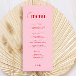 Pink and Red Retro 70s Wedding Menu & Bar Menu<br><div class="desc">Pink and Red Retro 70s Wedding Menu & Bar Menu</div>