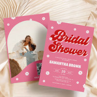 Pink and Red Retro Groovy Bridal Shower