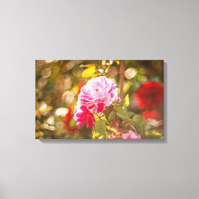Pink and red roses canvas print (Front)