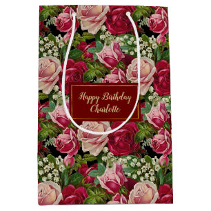 Pink and Red Roses Medium Gift Bag