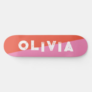pink and red skateboard retro split