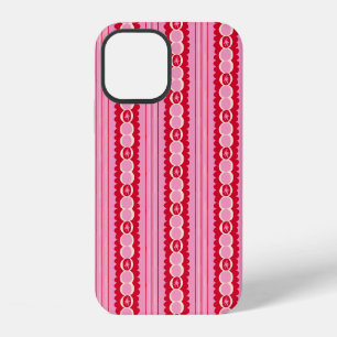 Pink and Red Starburst Wavy Stripe iPhone 12 Case