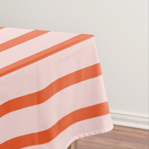Pink and Red Stripe Pattern Tablecloth
