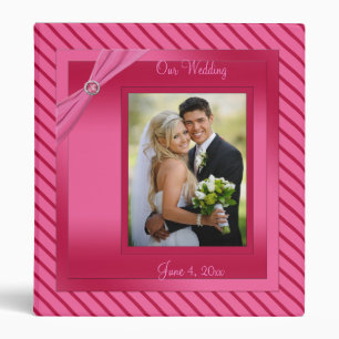 Pink and Red Stripe Wedding Binder/Album Binder
