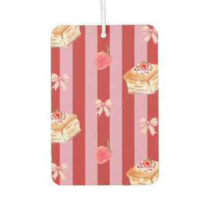 Pink and red striped design with cake pattern air freshener