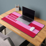 Pink and Red Stripes Pattern Personalized  Desk Mat<br><div class="desc">Add a bold and stylish touch to your workspace with the Pink and Red Stripes Pattern Personalized Desk Mat. Featuring a vibrant striped design, this mat provides a smooth surface for your keyboard and mouse while enhancing your desk setup. Customize it with a name for a unique and personal touch,...</div>