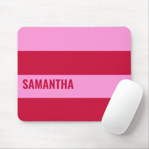  Pink and Red Stripes Pattern Personalized  Mouse Pad