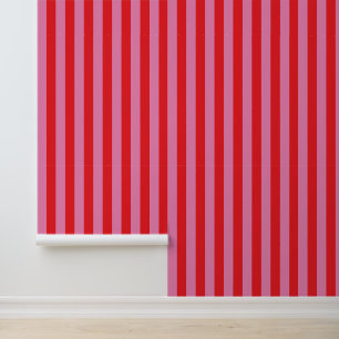 Pink and Red Stripes Wallpaper