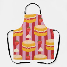 Pink and red stripes with cake pattern